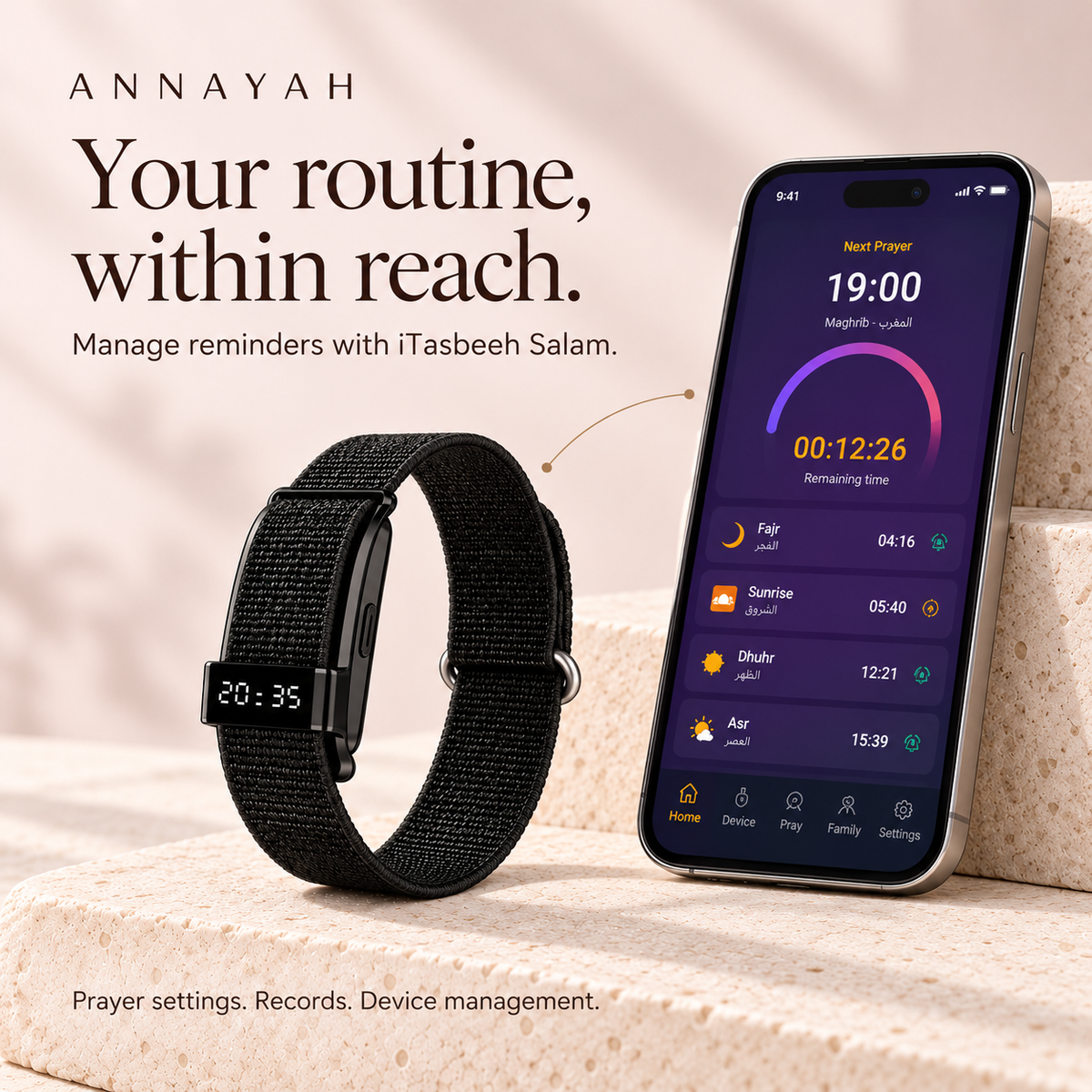 Annayah™ Prayer Reminder Wristband