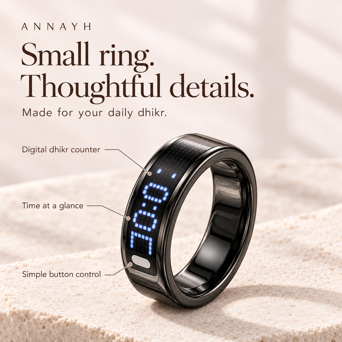 iTasbeeh™ Smart Dhikr Ring by Annayah